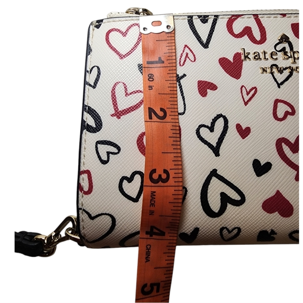 kate spade NWT Scribble Hearts Phone Wallet Wristlet Purse Holiday - Picture 11 of 16